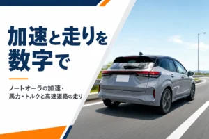 ノートオーラの加速と走りを解説する記事のアイキャッチ