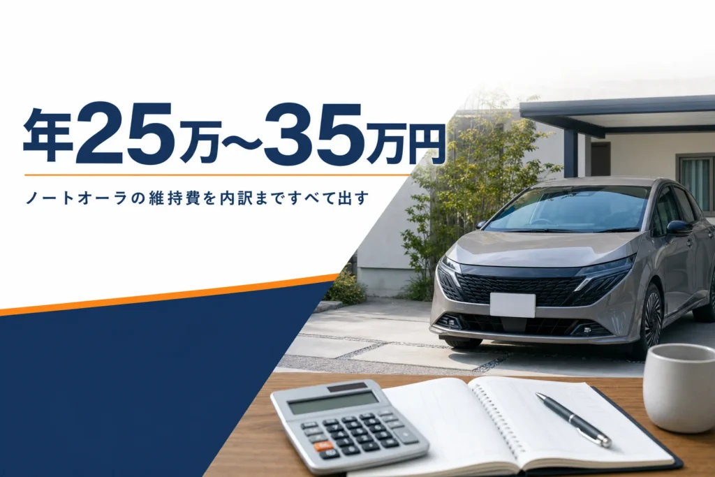 ノートオーラの年間維持費の内訳を解説する記事のアイキャッチ