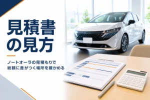 ノートオーラの見積書の見方を解説する記事のアイキャッチ