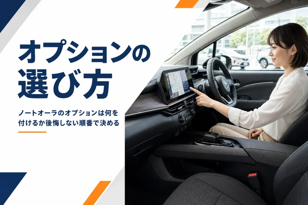 ノートオーラのオプション選びを解説する記事のアイキャッチ