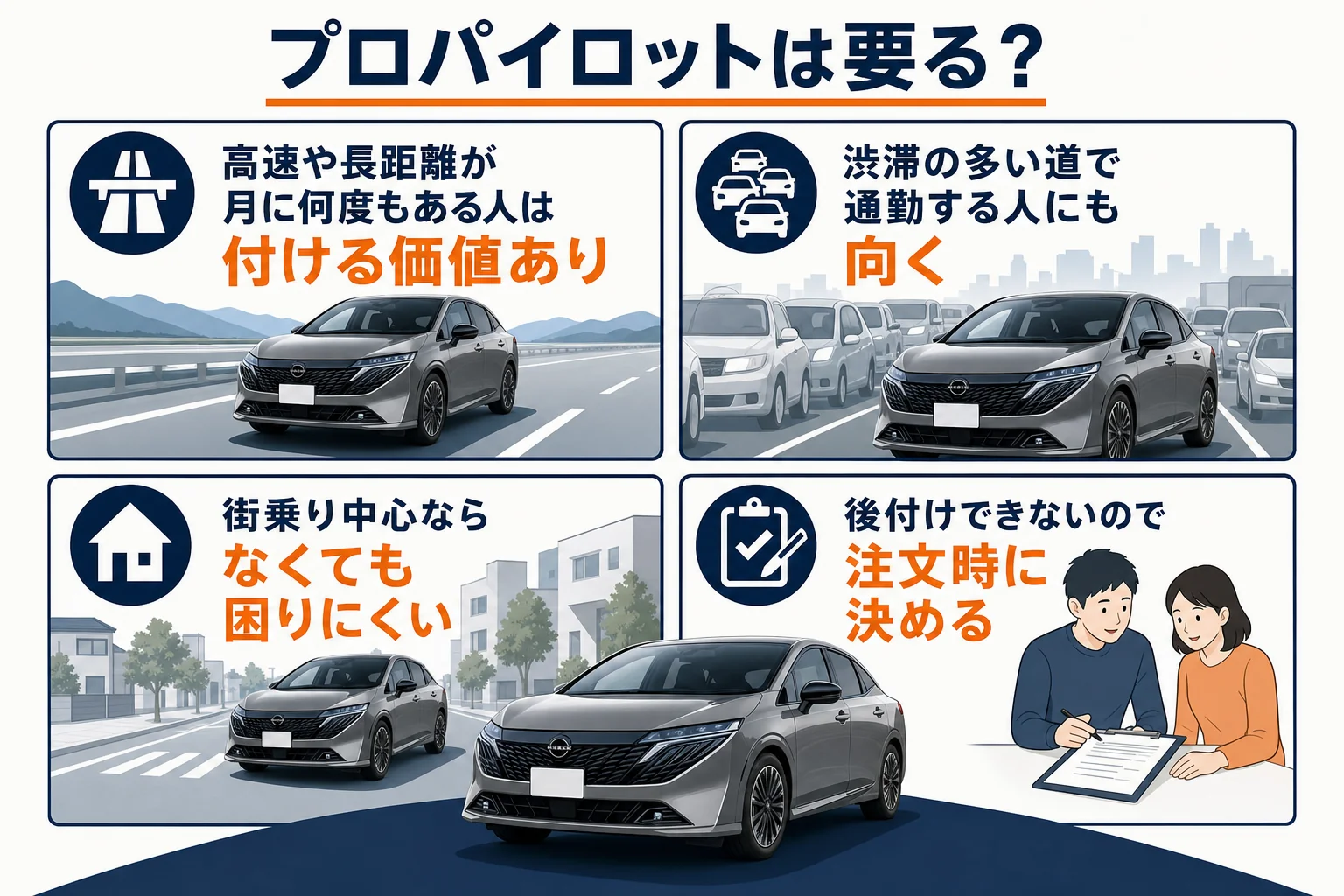 プロパイロットを付けるべき人と外していい人を走り方で分けた図解