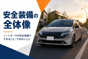 ノートオーラの安全装備を解説する記事のアイキャッチ