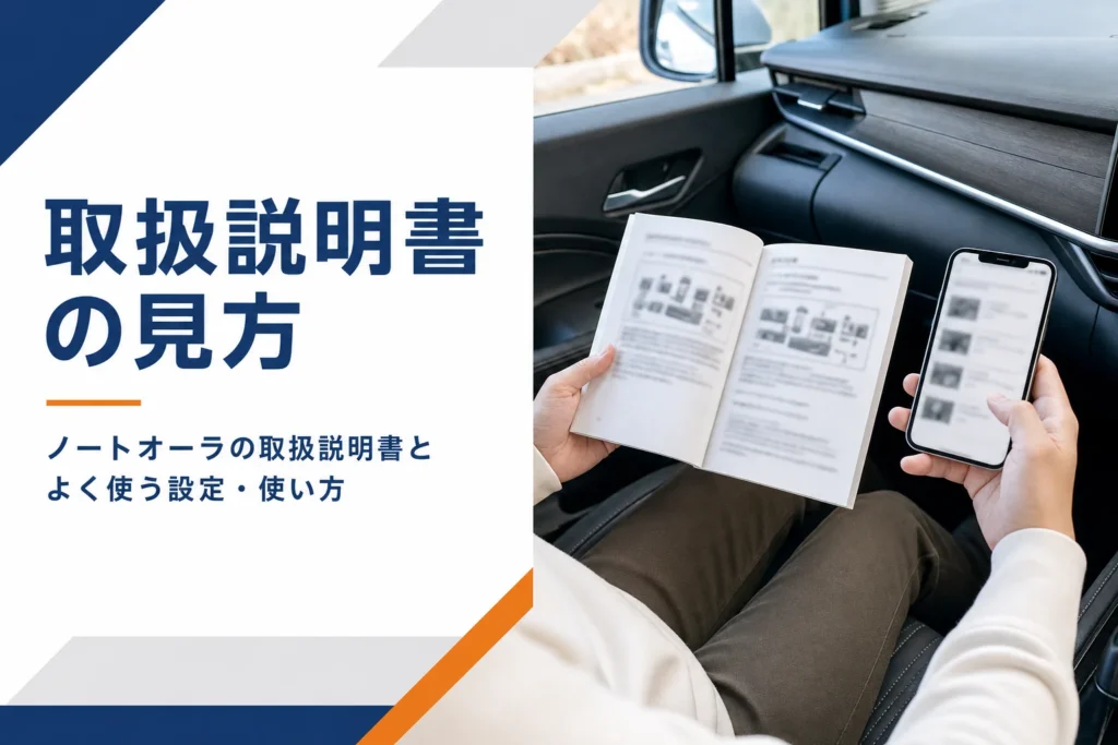 ノートオーラの取扱説明書の見方とよく使う設定を解説する記事のアイキャッチ