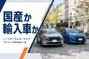ノートオーラと輸入コンパクトの違いを比べる記事のアイキャッチ